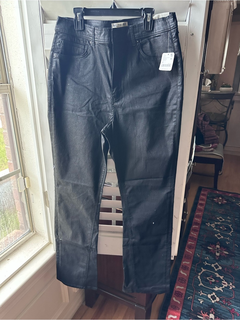 Free People Black Coated Skinny Jeans
